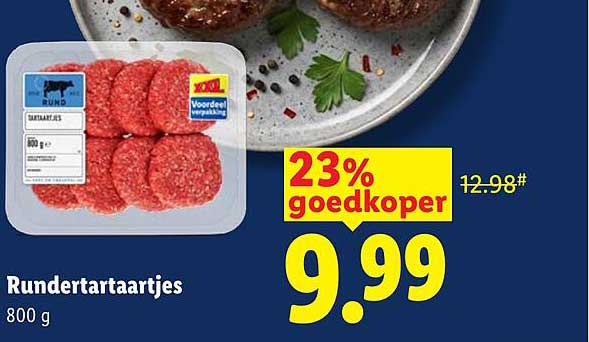 Rundertartaartjes 800 g 23% goedkoper