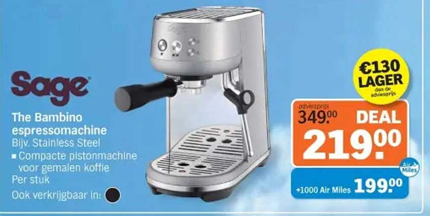 Sage The Bambino espressomachine Billy, Stainless Steel
