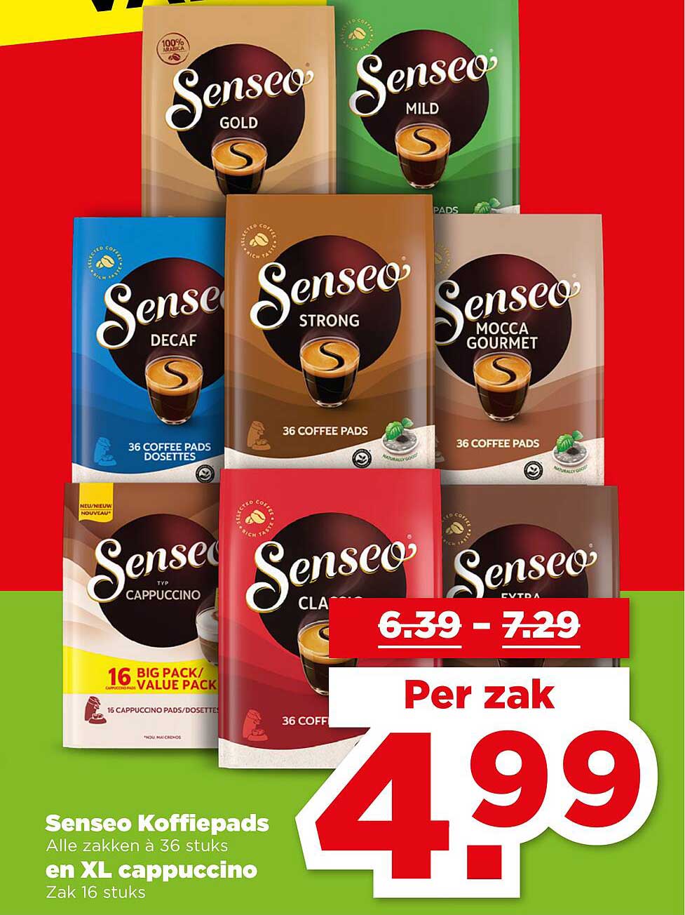Senseo Koffiepads Alle zakken à 36 stuks en XL cappuccino Zak 16 stuks