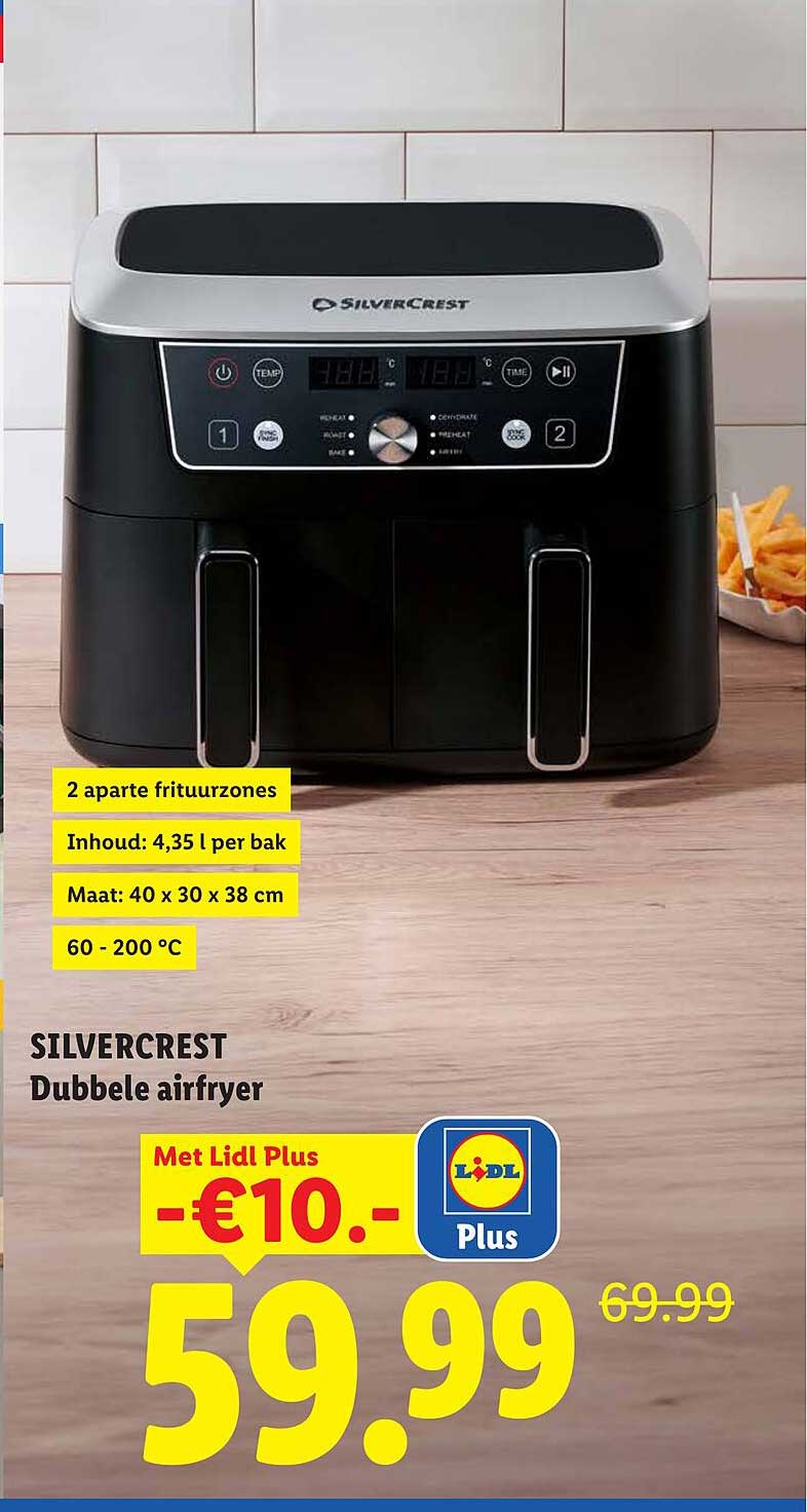 SILVERCREST Dubbele airfryer Met Lidl Plus -€10.-