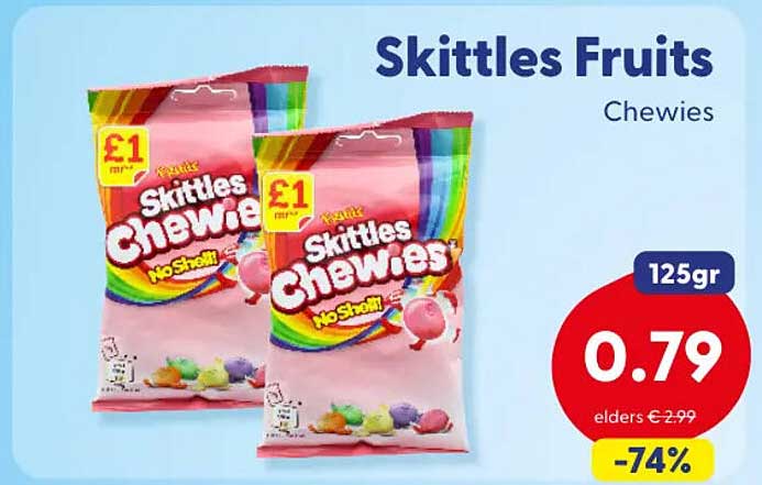 Skittles Fruits Chewies 125gr