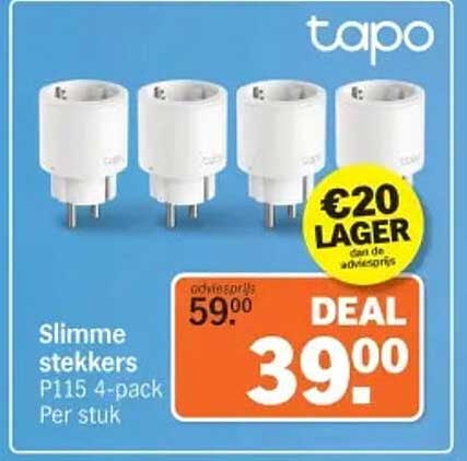 Slimme stekkers P115 4-pack per stuk DEAl