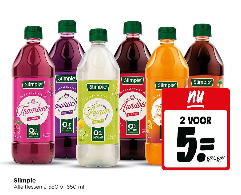 Slimpie Alle flessen à 580 of 650 ml 2 voor 5.-