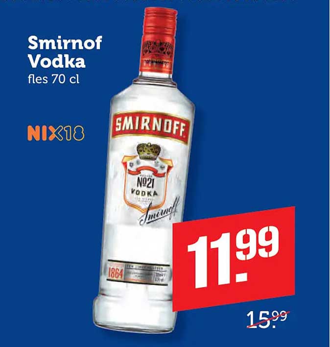 Smirnoff Vodka fles 70 cl NIX18