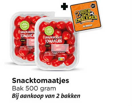 Snacktomaatjes Bak 500 gram Bij aankoop van 2 bakken