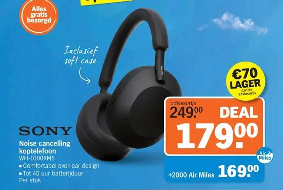 SONY Noise cancelling koptelefoon WH-1000XM5