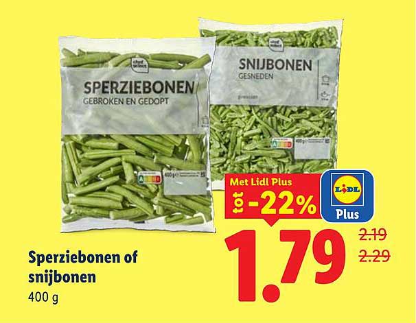 Sperziebonen of snijbonen 400 g