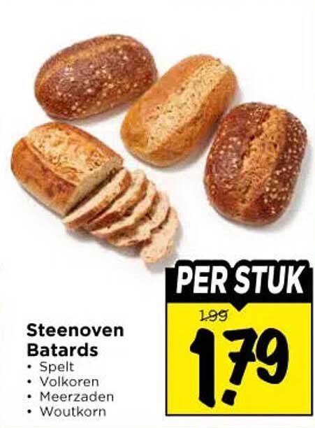 Steenoven Batards - Spelt - Volkoren - Meerzaden - Woutkorn