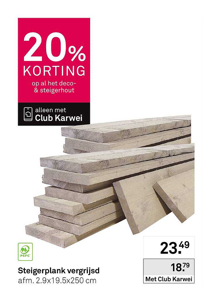 Steigerplank vergrijsd