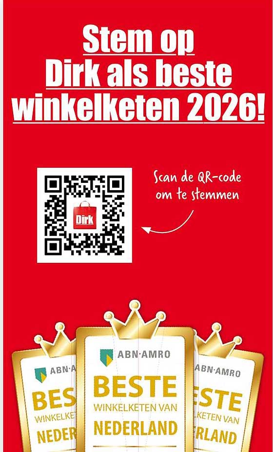 Stem op Dirk als beste winkelketen 2026!