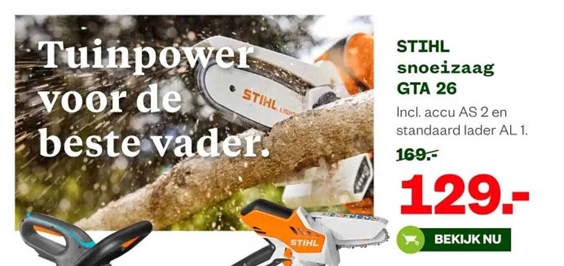 STIHL snoeizaag GTA 26 Incl. accu AS 2 en standaard lader AL 1.