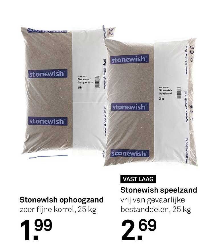 Stonewish ophoogzand zeer fijne korrel, 25 kg