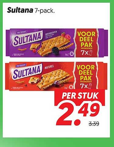 Sultana 7-pack. PER STUK