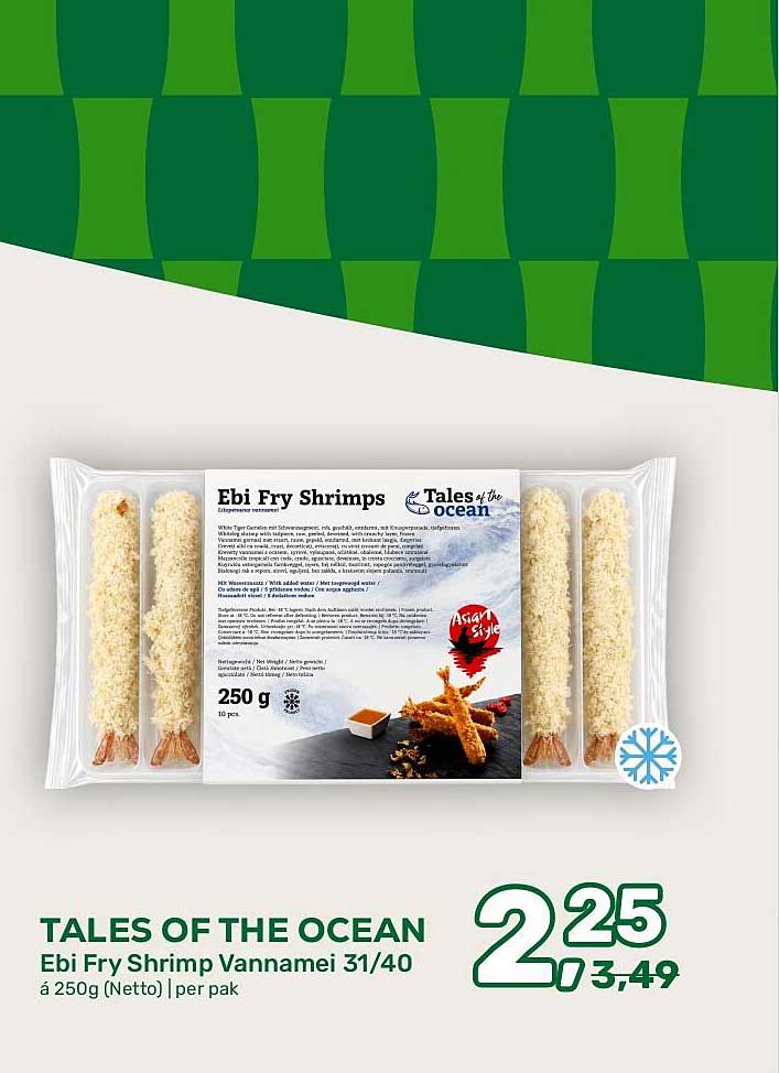 TALES OF THE OCEAN Ebi Fry Shrimp Vannamei 31/40 á 250g (Netto) | per pak