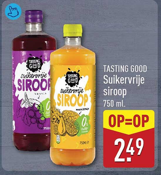 TASTING GOOD Suikervrije siroop 750 ml OP=OP