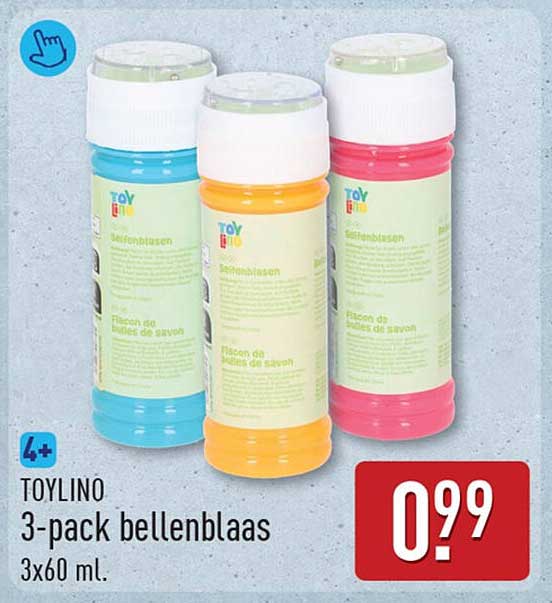 TOYLINO 3-pack bellenblaas 3x60 ml.
