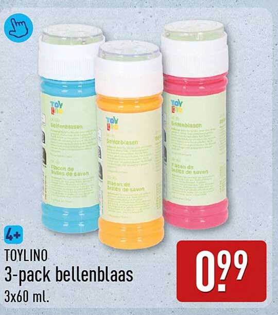 TOYLINO 3-pack bellenblaas 3x60 ml.