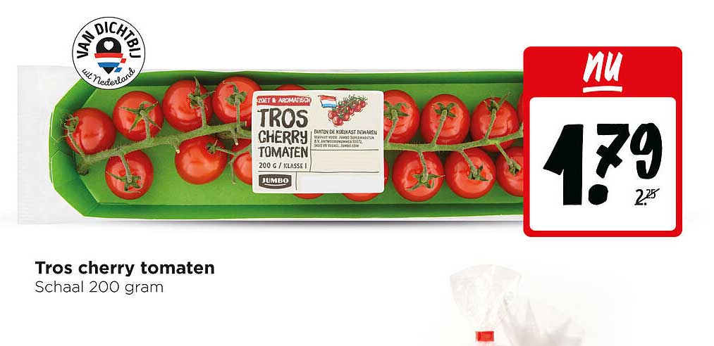 Tros cherry tomaten Schaal 200 gram