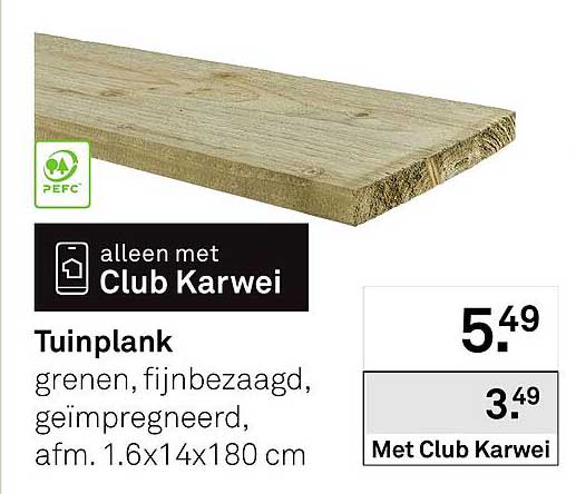 Tuinplank grenen, fijnbezaagd, geïmpregneerd. afm. 1.6x14x180 cm