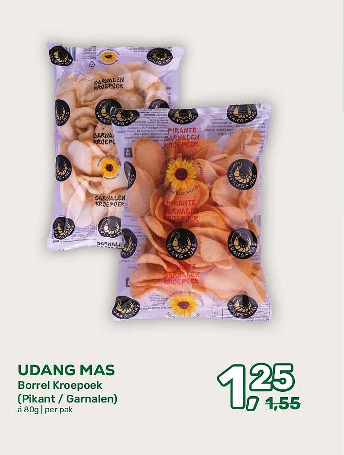 UDANG MAS Borrel Kroepoek (Pikant / Garnalen) á 80g | per pak