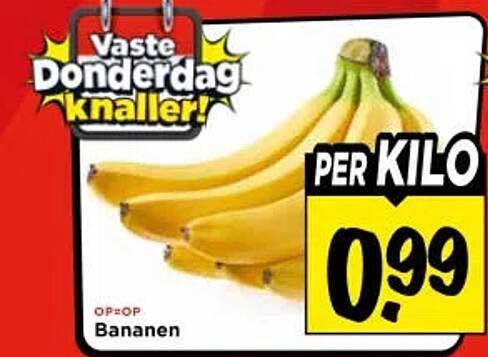 Vaste Donderdag knaller! Bananen PER KILO