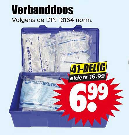 Verbanddoos Volgens de DIN 13164 norm. 41-DEELIG elders 16.99