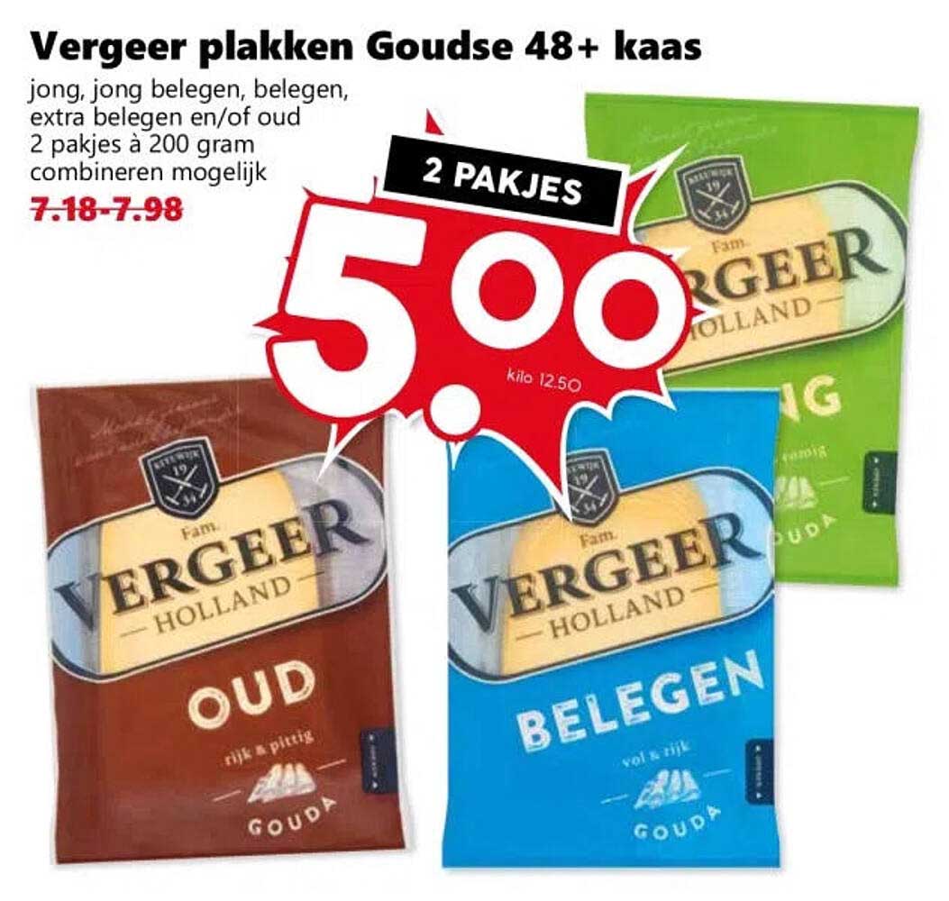 Vergeer plakken Goudse 48+ kaas 2 pakjes