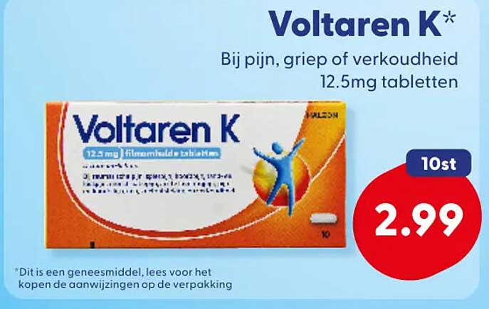 Voltaren K* Bij pijn, griep of verkoudheid 12.5mg tabletten