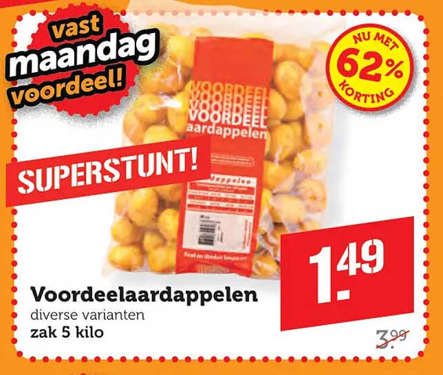 Voordeelaardappelen diverse varianten zak 5 kilo