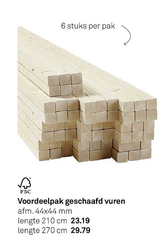 Voordeelpak geschaafd vuren