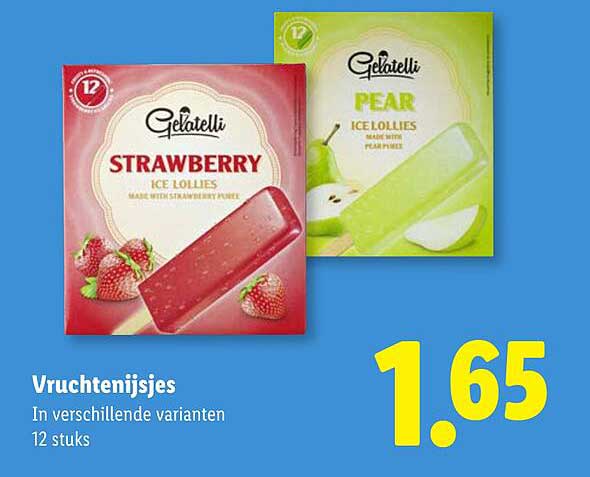 Vruchtenijsjes In verschillende varianten 12 stuks