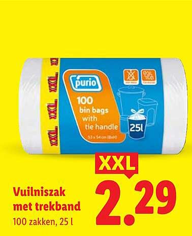 Vuilniszak met trekband XXL