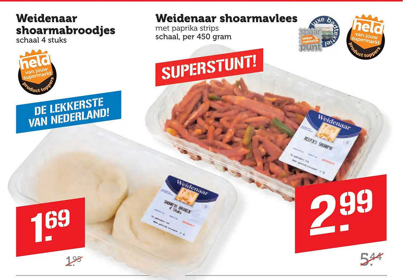 Weidenaar shoarmabroodjes schaal 4 stuks