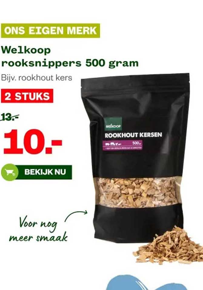 Welkoop rooksnippers 500 gram Bijv. rookhout kers 2 STUKS