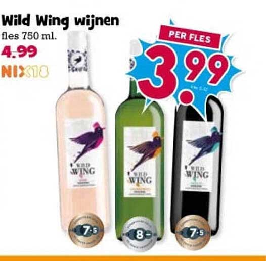 Wild Wing wijnen fles 750 ml.