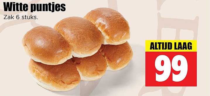 Witte puntjes Zak 6 stuks.