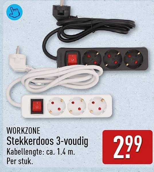 WORKZONE Stekkerdoos 3-voudig