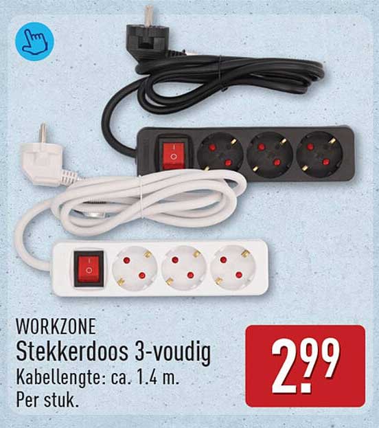 WORKZONE Stekkerdoos 3-voudig