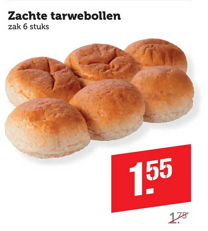 Zachte tarwebollen zak 6 stuks