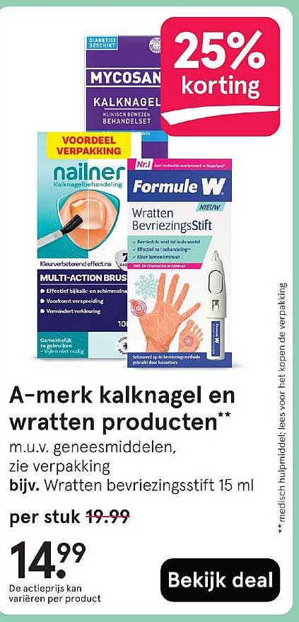 A-merk kalknagel en wratten producten