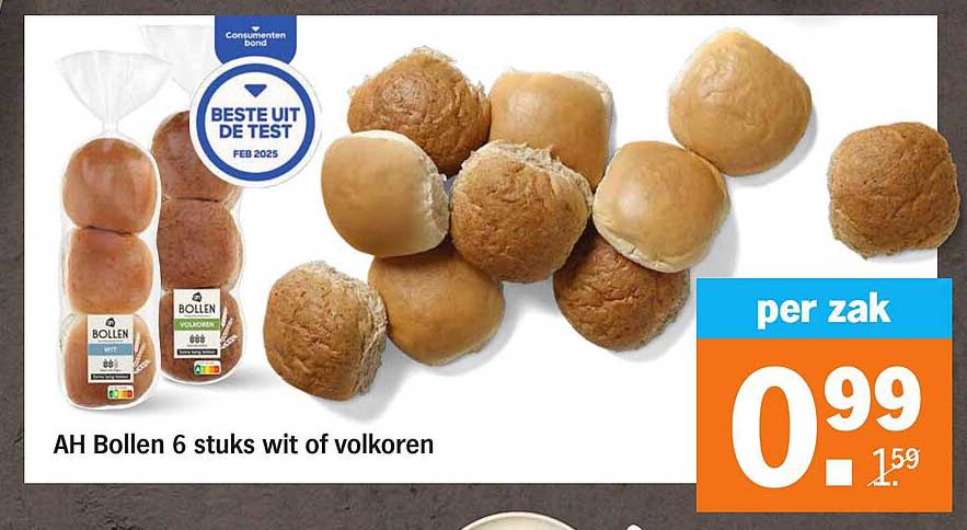AH Bollen 6 stuks wit of volkoren