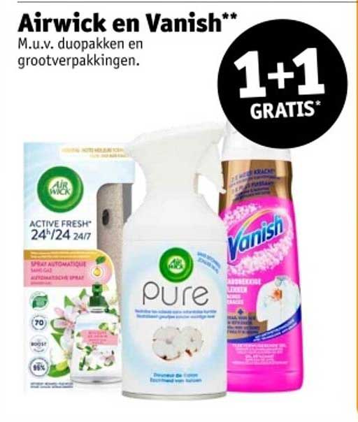 Airwick en Vanish 1+1 Gratis