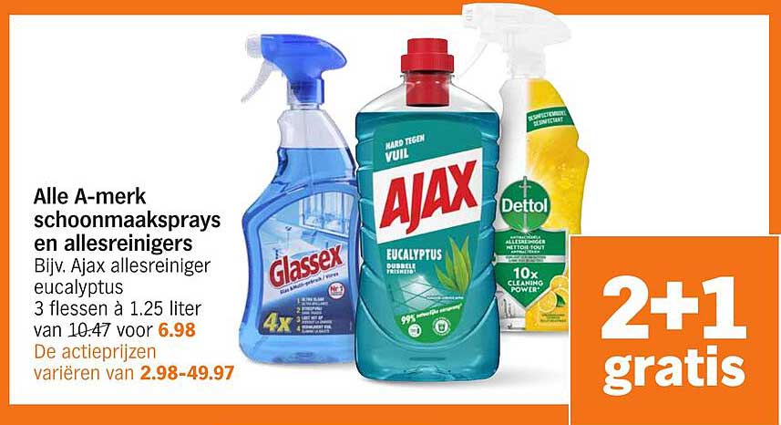Alle A-merk schoonmaaksprays en allesreinigers