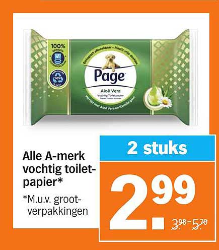 Alle A-merk vochtig toiletpapier*