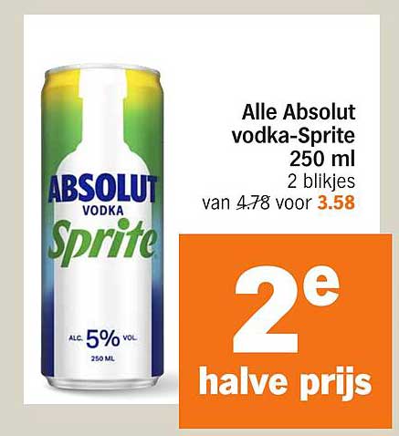 Alle Absolut vodka-Sprite 250 ml