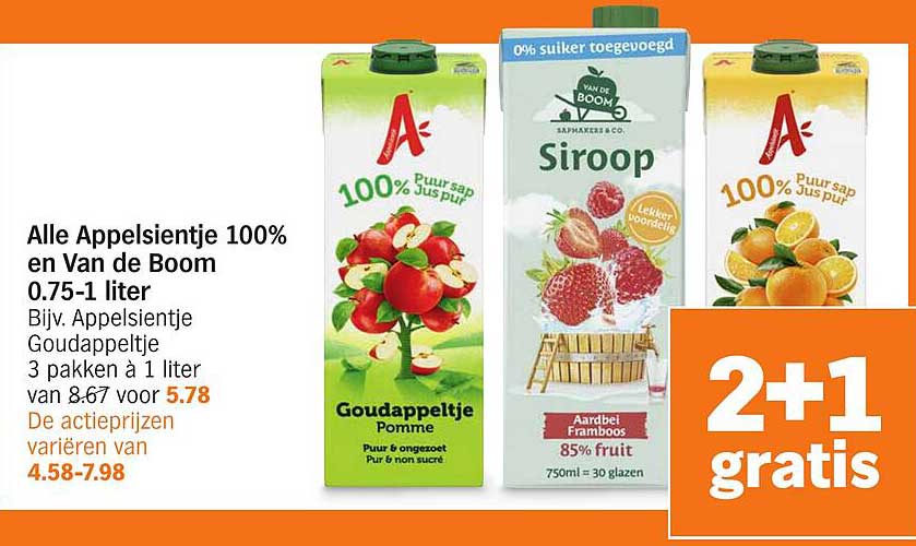 Alle Appelsientje 100% en Van de Boom 0.75-1 liter