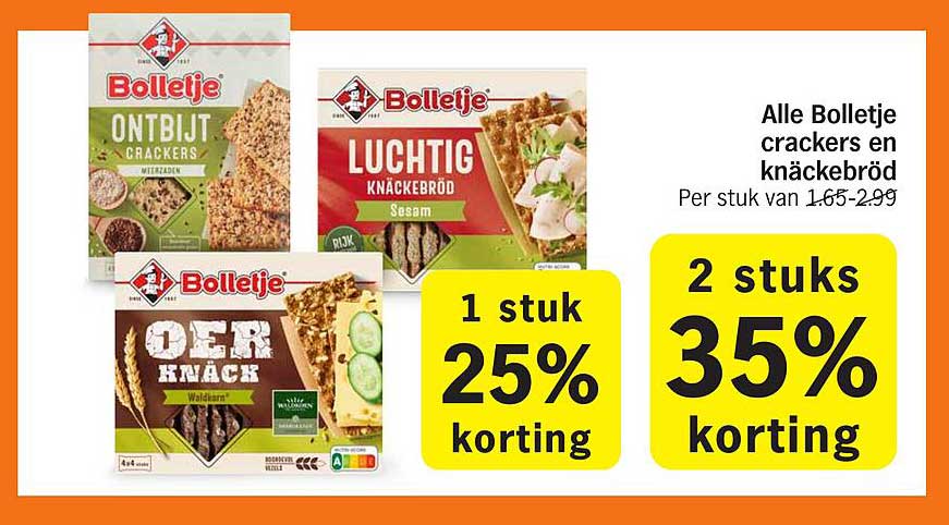 Alle Bolletje crackers en knäckebröd