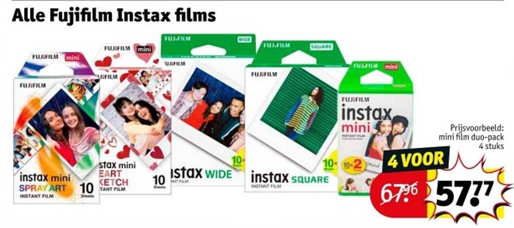 Alle Fujifilm Instax films