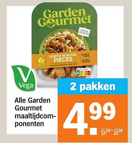 Alle Garden Gourmet maaltijdcomponenten