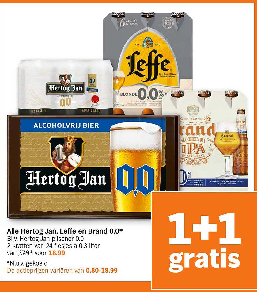 Alle Hertog Jan, Leffe en Brand 0.0*